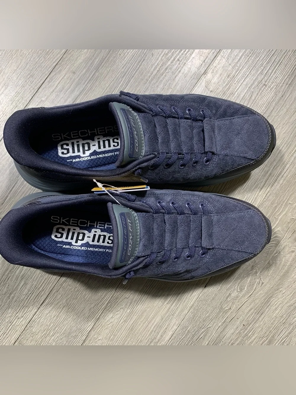 Skechers Slip-ins: Contour Foam - Cozy Fit Cordelux Navy Blue NWT SIZE 8.5